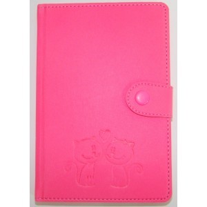 Записная книжка А6 Skill Rasso ЗВ-97 клетка, белая бумага, 120 листов, на кнопке, розовый