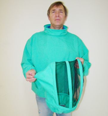 Куртка пчеловода Евро, с защитной маской, габардин, размер 46-48