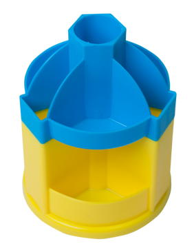 Подставка канцелярская вращающаяся ZiBi ZB3019-0208, 10 отделений, сине-желтая