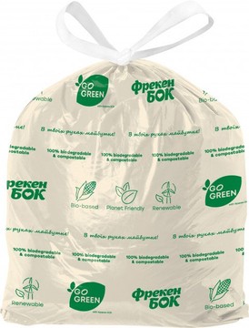 Мешки для мусора с затяжками 35 л Фрекен Бок Go Green 20 штук в рулоне
