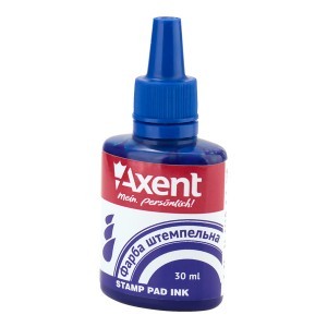 Краска штемпельная Axent 7301-02, 30 мл, синяя