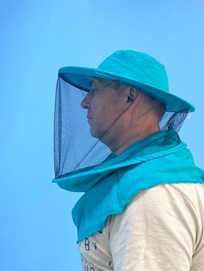 Маска пчеловода с лицевой сеткой по кругу, вшитое кольцо, лен