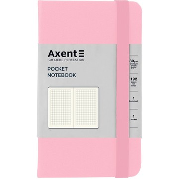 Блокнот А6 Axent 8301, обложка твердая, на резинке, 96 листов, клетка
