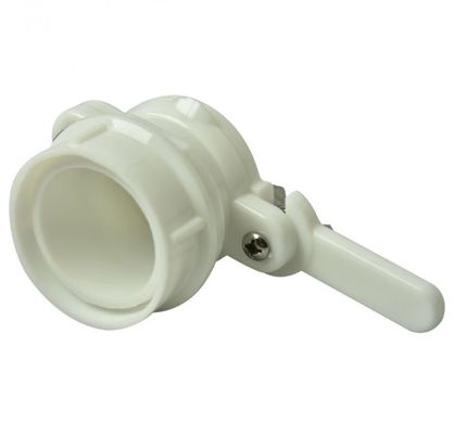 Кран пластиковый D- 48 мм (белый) для медогонок