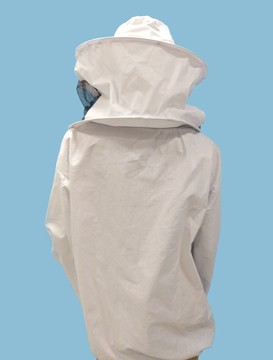 Куртка бджоляра біла з маскою без змійки, бавовна, розмір 58-60