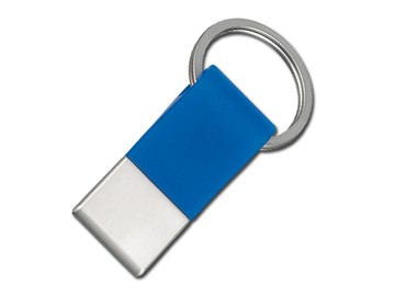 Брелок резиновый с металлической вставкой (голубой)