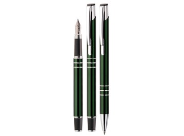 Набор VENO STYLE (авторучка + перьевая ручка) металлические без/футляра, зеленый