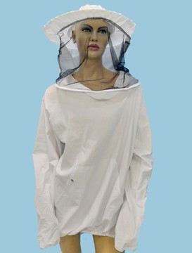 Куртка пчеловода белая с маской без змейки, хлопок, размер 50-52