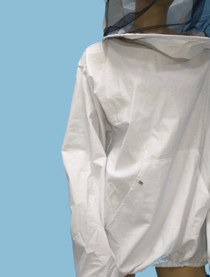 Куртка бджоляра біла з маскою без змійки, бавовна, розмір 50-52
