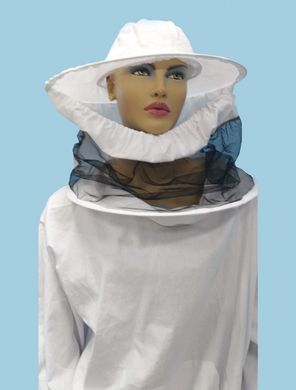Куртка бджоляра біла з маскою без змійки, бавовна, розмір 50-52