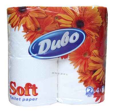 Туалетная бумага Диво 30149 2 слоя, белая, 4 рулона