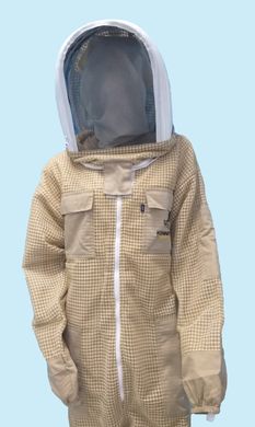 Комбінезон бджоляра FBG-1503С трьохшарова сітка з Євро маскою, розмір XХL