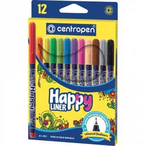 Линер (набор 12 цветов) HAPPY 0,3 мм Centropen 2521