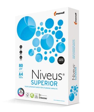 Офисная бумага NIVEUS SUPERIOR, А4, класc A, 80г/м2, 500л NVA480SUP-0201