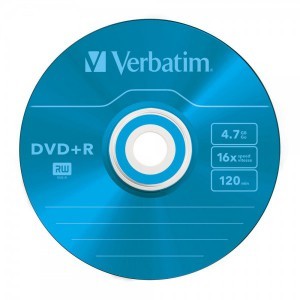 Диск Verbatim DVD+R 4.7Gb Slim (Colour)