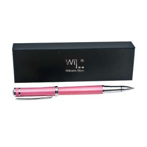 Ручка металлическая роллер в картонном футляре Wilhelm Buro WB-113, розовая