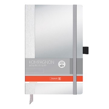 Книга записная А5 Brunnen Компаньон Aluminium, 96 листов, чистые листы
